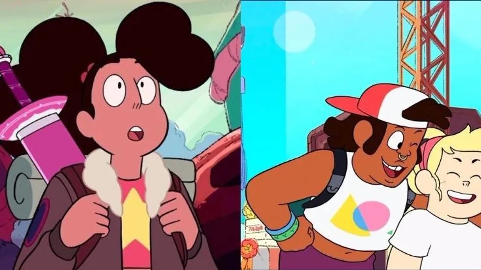 davidmarchie's tweet photo. Happy #NonBinaryPeoplesDay from these non-binary characters! 💖✨🏳️‍🌈💎

I don’t study because I’m not #LGBTQ but I can be me and I’m doing this for @rebeccasugar! 🌸🌹⭐️ #InternationalNonBinaryPeoplesDay #StevenUniverse #TheOwlHouse #CraigoftheCreek #TheCasagrandes #TheLoudHouse https://t.co/1nC0CwR032