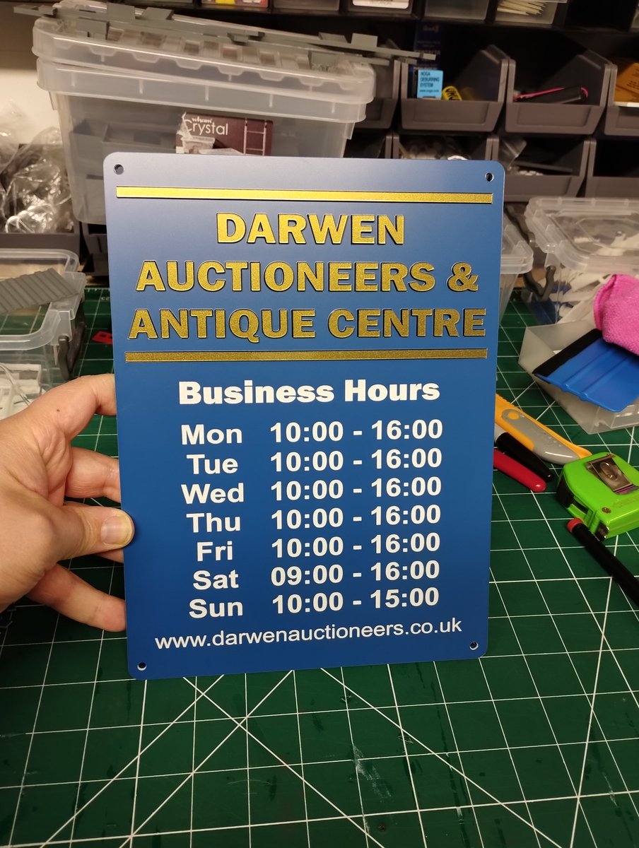 RavScaleDesigns's tweet photo. Acrylic Information Signage done today for a local business. Sign includes Companies Branding including fonts and colours of Dark Blue and Gold. #acrylic #branding #acrylicsignage #microbusiness https://t.co/rmP5tK6bb5