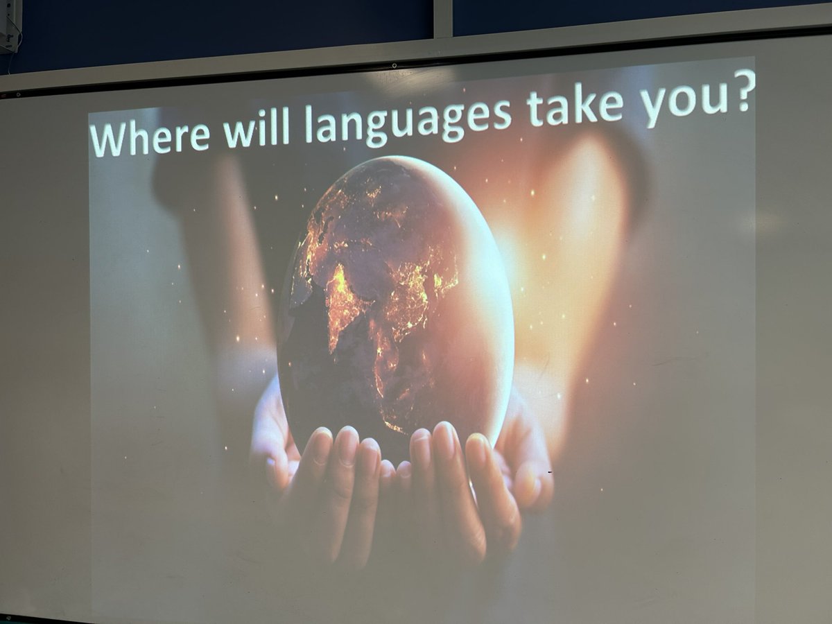RowleyMFL's tweet photo. Loved sharing my careers journey and opportunities languages can offer to our Year 10 cohort. Great discussions with the Year 10 linguists Changing perceptions of where languages can take you @sptacademy https://t.co/DuCDfBfuG2
