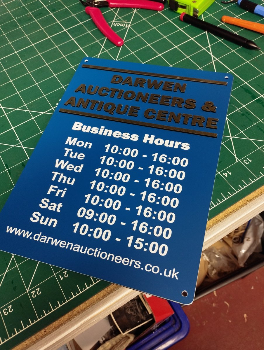 Acrylic Information Signage done today for a local business. Sign includes Companies Branding including fonts and colours of Dark Blue and Gold. #acrylic #branding #acrylicsignage #microbusiness