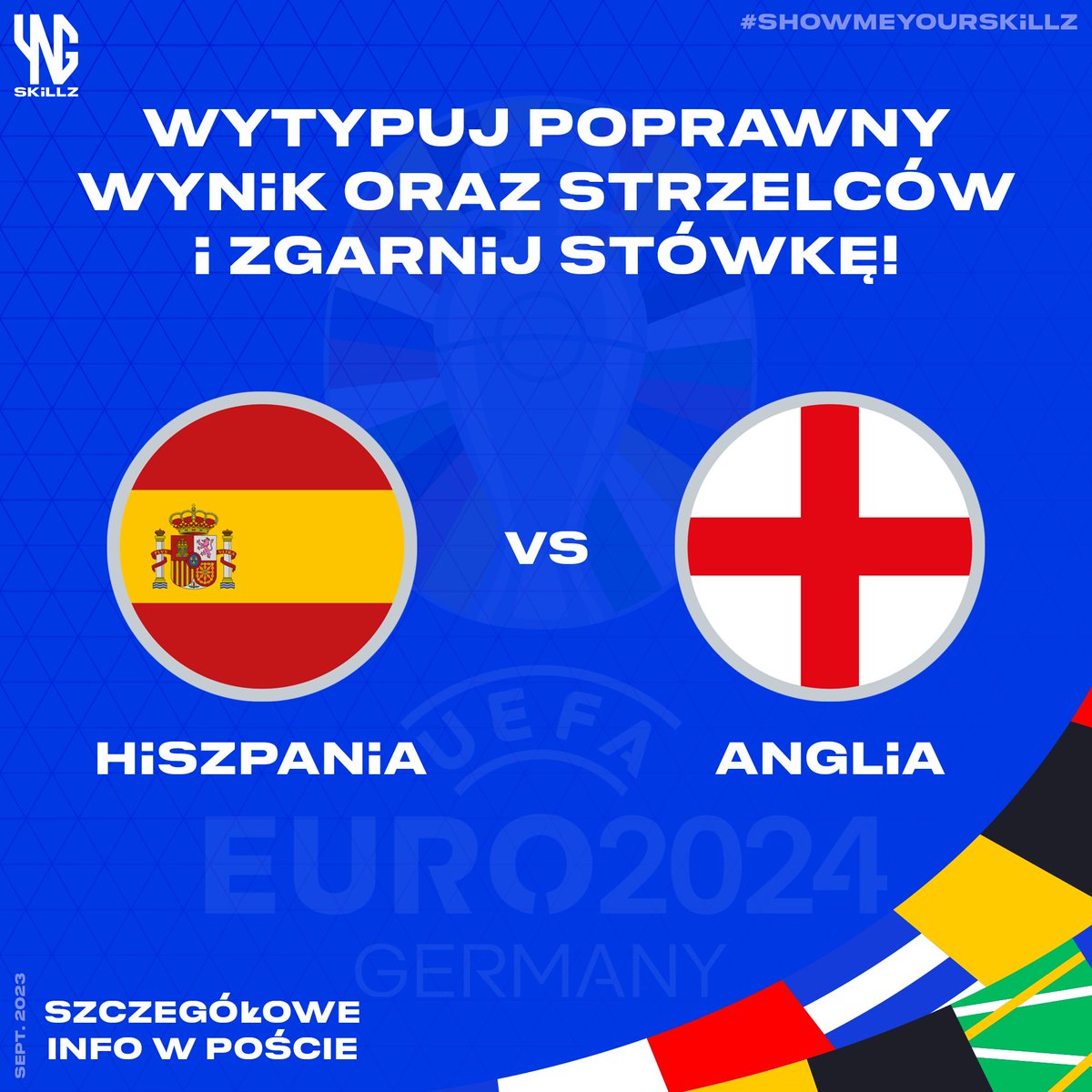 🚨GIVEAWAY🚨

Z okazji finału #EURO2024 zgarnij 100zł 🤑 na drobne wydatki od ekipy YNG SKiLLZ! 🔥

Jedyne co musisz zrobić, to:
✅ zaobserwować nasz profil
❤️ polubić ten post
🔃 podać go dalej
👥 oznaczyć dwóch znajomych
✍️ wytypować w komentarzu dokładny wynik oraz strzelców