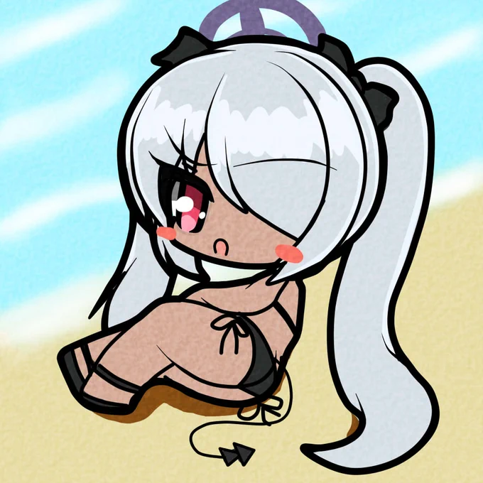 今週の日曜日絵(┃ヮ┃ э )Э水着イオリ#ブルーアーカイブ#銀鏡イオリ 