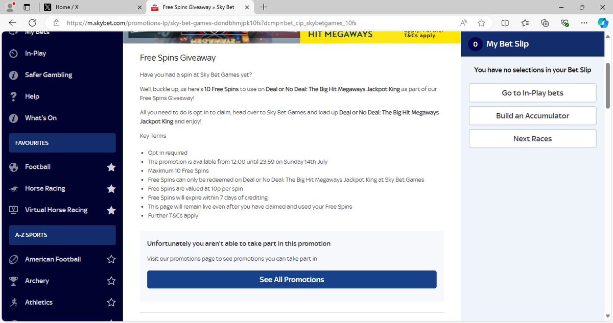 jferris98's tweet photo. @SkyBet @SkyBetHelp i cna't open my 10 free spin
?????????? https://t.co/5h6TdqD9hj