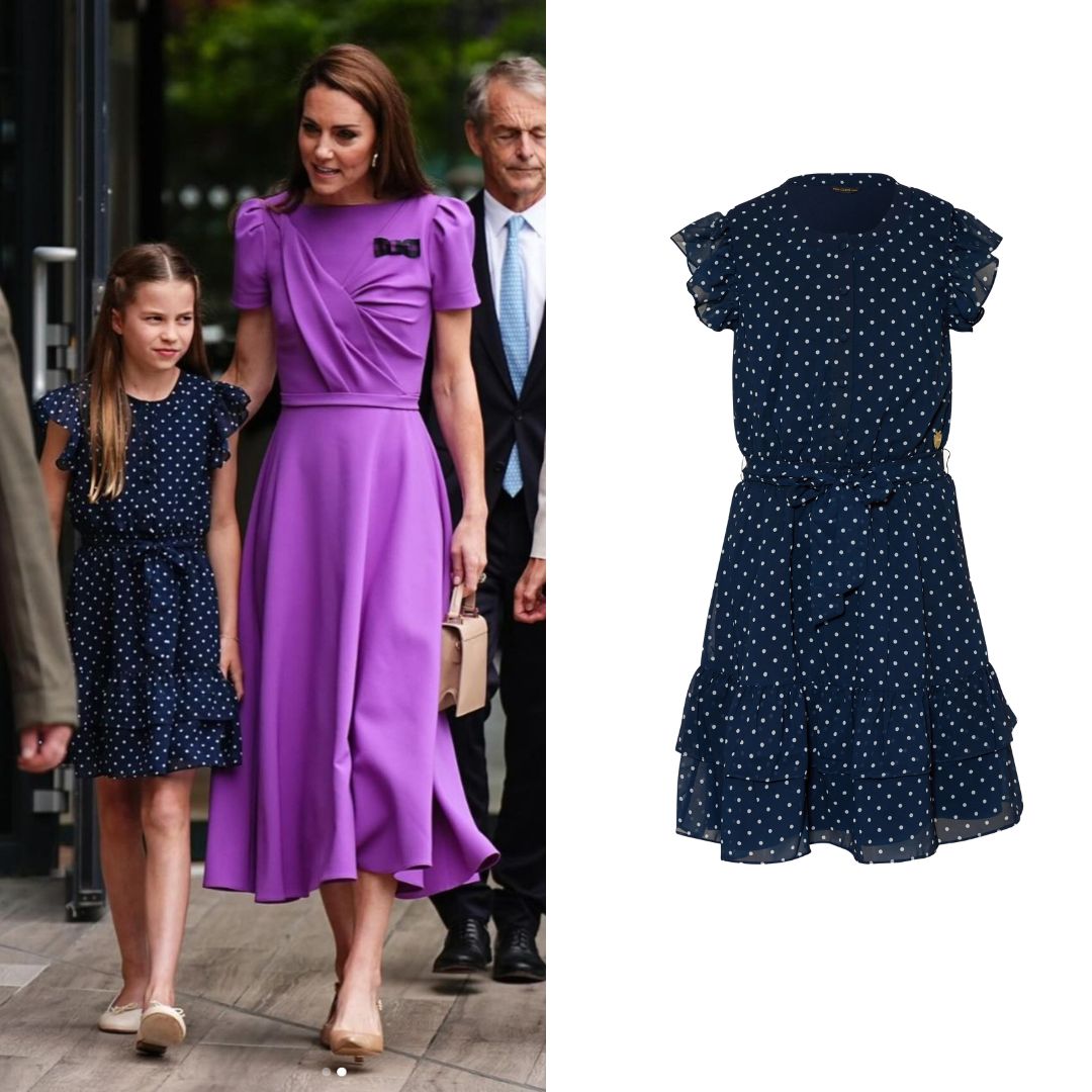 NEW FIND! 14.07.2024 ~ @wimbledon Princess Charlotte wore @guess blue chiffon polka dot dress NEW FIND! 14.07.2024 ~ @wimbledon Princess Charlotte wore @guess blue chiffon polka dot dress