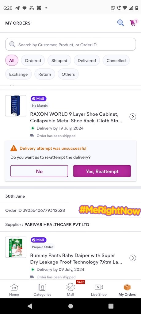 Arawind16's tweet photo. This is Meesho delivery system.
1 product I have paid but still delivery does not happen. I ordered another one unpaid that calls me for coming for delivery and message delivery unsuccessful. @Meesho_Official 
Number one lier compony https://t.co/FYbQ8A72AZ
