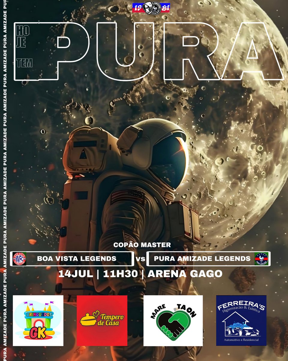 PURAAMIZADEFFF's tweet photo. Boa Vista Legends x Pura Amizade Legends 
🏟 Arena Gago
🗓 14Jun
⏱️ 11:30
🏆 Copão Master https://t.co/9SAKXG5T0t