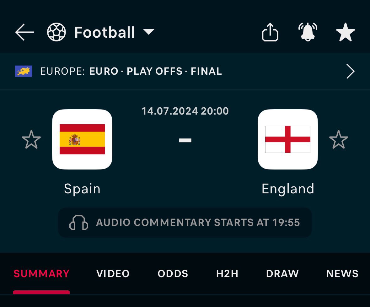 Someone deserves to win 20k today, Predict scoreline &amp; any goal scorer.
Comment your prediction 

To win, 
You must follow me 
Like this post 
Retweet 

#EURO2024 #Final #England #EnglandEuro2024 #EnglandSpain #SpainEngland  #spain