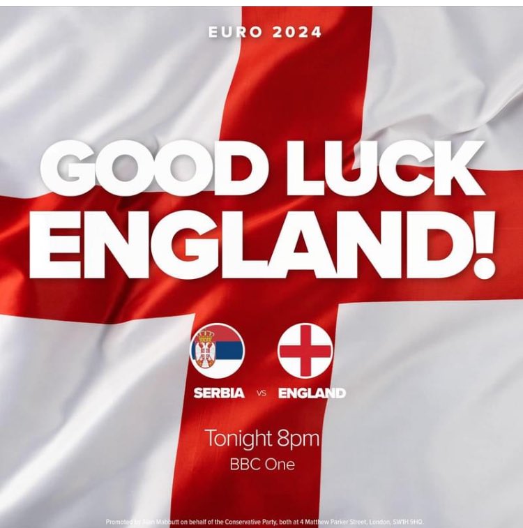 For those watching tonight - we wish the England team all the luck in the world! ⚽️🏆🤞🍀