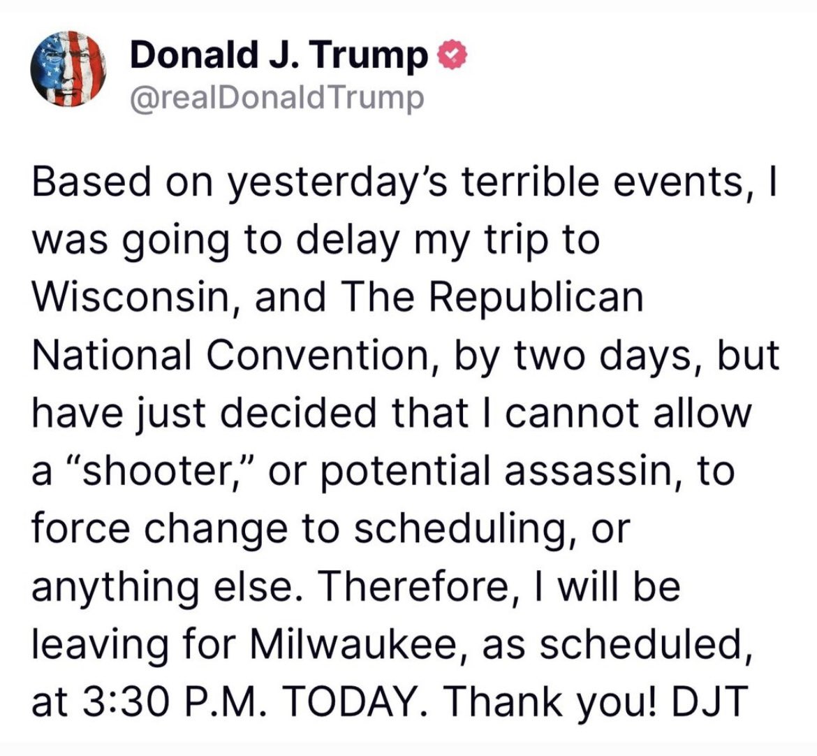 YvetteT51's tweet photo. #DonaldTrump anuncia que la  Convención Nacional Republicana se llevará a cabo tal como estaba pautada, desde mañana hasta el jueves. Le tendremos cobertura completa desde Milwaukee por @Telemundo51 https://t.co/QmCE58cXX0