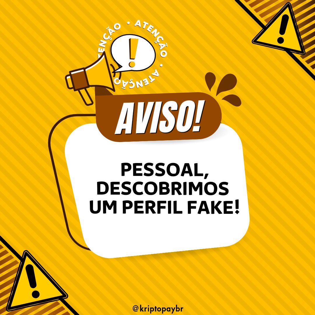 Kripto_Payment's tweet photo. 🛑 **Aviso Importante** 🛑

Pessoal, descobrimos um perfil fake se passando por nós. Esse perfil NÃO é oficial!

✅Siga nosso perfil oficial: kriptopaybr
⛔Perfil fake no instagram https://t.co/rpoSMqpmDT

Por favor, denunciem qualquer perfil falso. A sua ajuda é essencial! https://t.co/K9hzoomukt