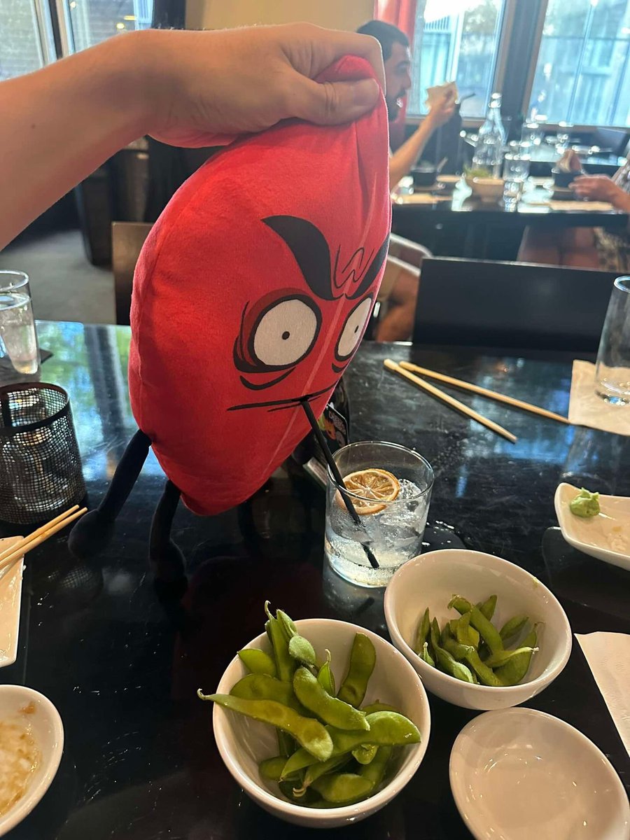 realCarykh's tweet image. Evil Leafy has a history of consuming contestants.

But in this photo, she tries lemonade instead!