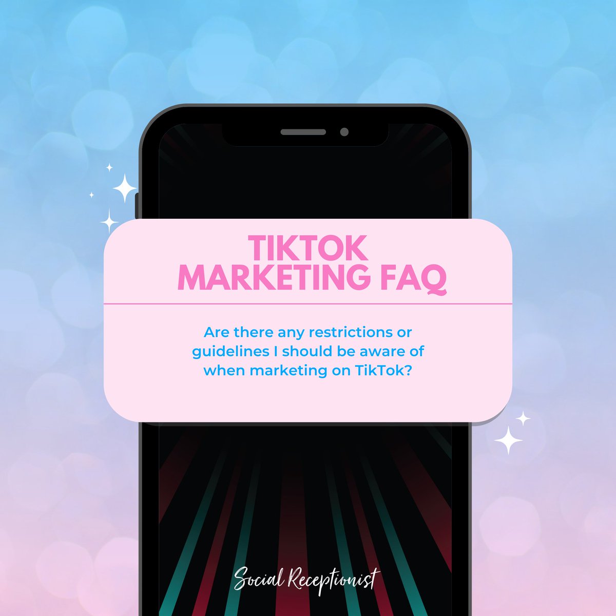 SocialReception's tweet photo. Yes, when marketing on TikTok, it's important to be aware of the platform's restrictions and guidelines. Here are some key points to keep in mind. Compliance with these guidelines will help you maintain a positive presence on the platform and avoid any penalties or account issue. https://t.co/IgPikuRfsw