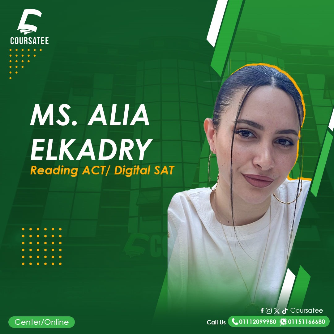 coursatee's tweet photo. 🔔 Master Reading Skills with Ms. Alia Elkadry!

🔗 Book Today!
https://t.co/ucqE1SOSnO

Enhance your reading skills and achieve academic excellence! 🚀

📱 Contact Us:
+20 111 209 9980
+20 112 243 4634

🔗 Learn More: https://t.co/6HnvYOmIUz
#Reading #ACT #DigitalSAT #Coursatee https://t.co/yuAMSMl6x7