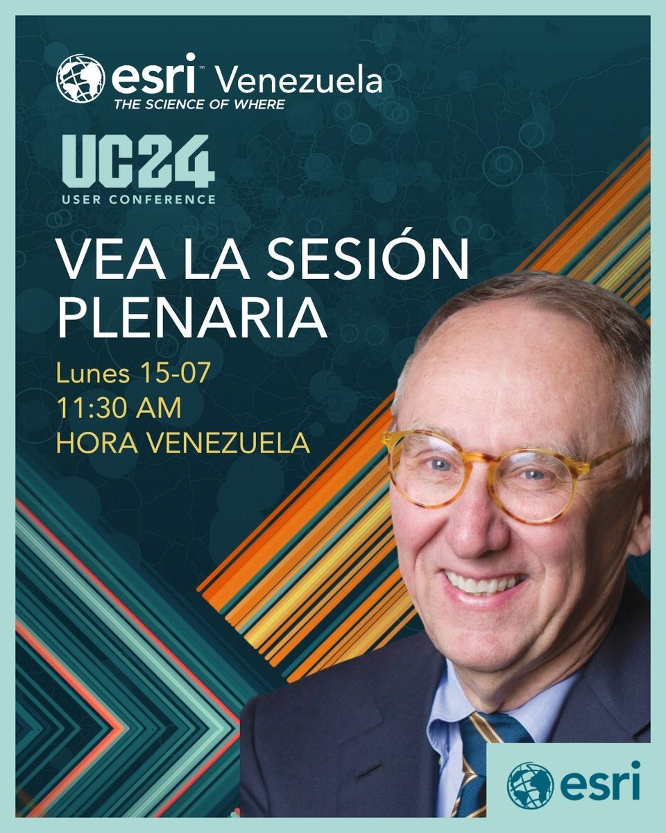 Esri_Venezuela's tweet image. Falta 1 día para la #UC2024🌍 No se pierda la transmisión en vivo de la Sesión Plenaria el lunes 10 de julio a las 11:30 am⁠ (hora Venezuela)🧑🏻‍💻Solicita tu registro aquí: buff.ly/4cBAmKJ 📥 #EsriUserConference #GIS #Esri #UC2024