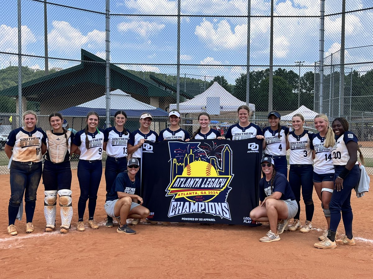 stealsoftball's tweet photo. Brought it home!  10-0 record at Atlanta Legacy Showcase.  Scoring 59 runs to our opponents 17.  And all dem HRs!  🥎 #gosteal #atlchampions #surviveandadvance https://t.co/lPyf99V9HR