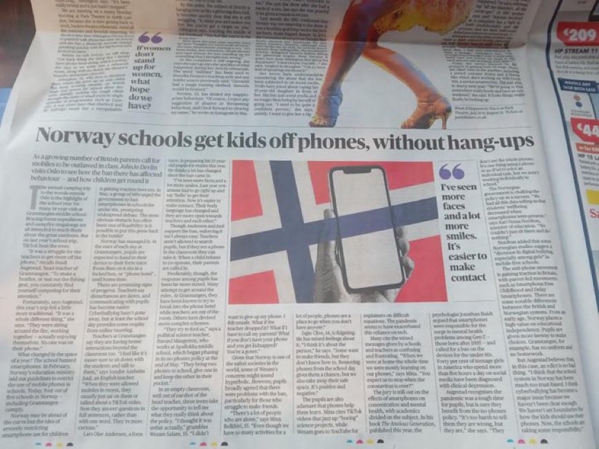 Like dominoes… 

Norway getting kids off phones!

The world is finally waking up! 👏