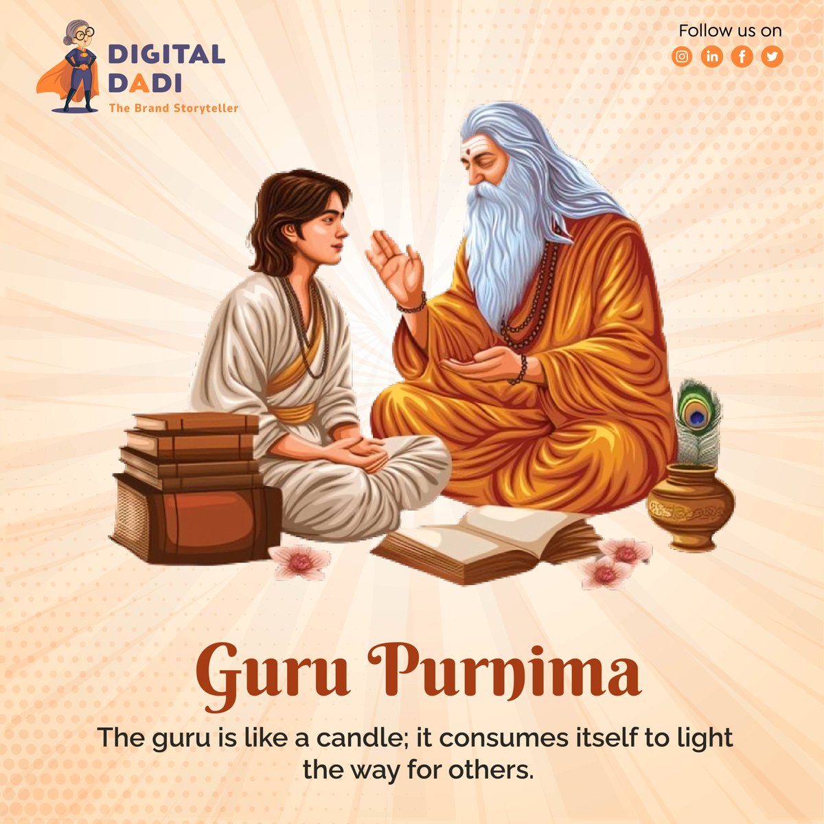 digitaldadi's tweet photo. From digital marketing strategies to life's valuable lessons, our gurus have shaped our journey. 

Happy Guru Purnima! 🙏

#GuruPurnima #HappyGuruPurnima #GuruPurnimaCelebrations #GuruPurnima2024 #Digitalmarketing #Digitalmarketingservices  #Digitaldadi #Brandstoryteller https://t.co/YPFXpmt8qa