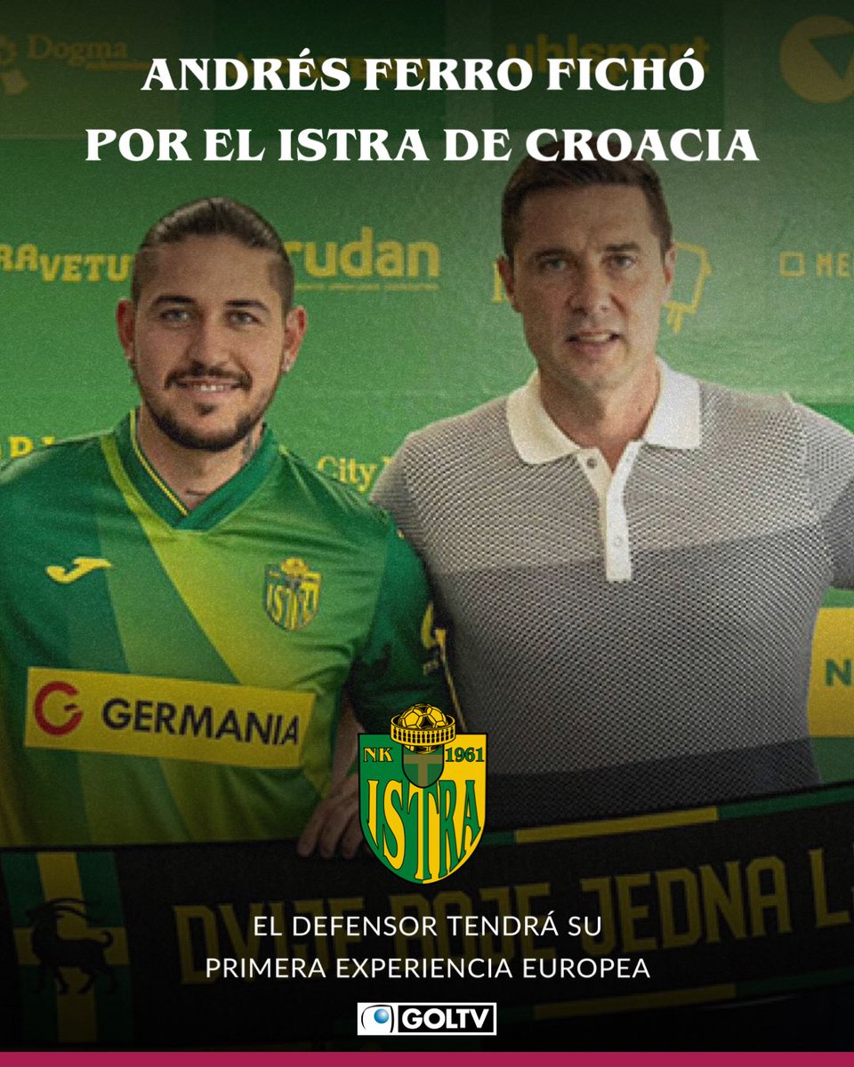 GOLTVVe's tweet photo. Andrés Ferro ficha por el NK Istra 1961 🇭🇷 

El defensor venezolano tendrá su primera experiencia en el fútbol del viejo continente 🔝

🗣️ “Hay que mantener los pies sobre la tierra, siendo constante y estando comprometido para poder ganarme mi puesto lo más rápido posible”, declaró en su presentación ✍️ 

#NoticiasGOLTV