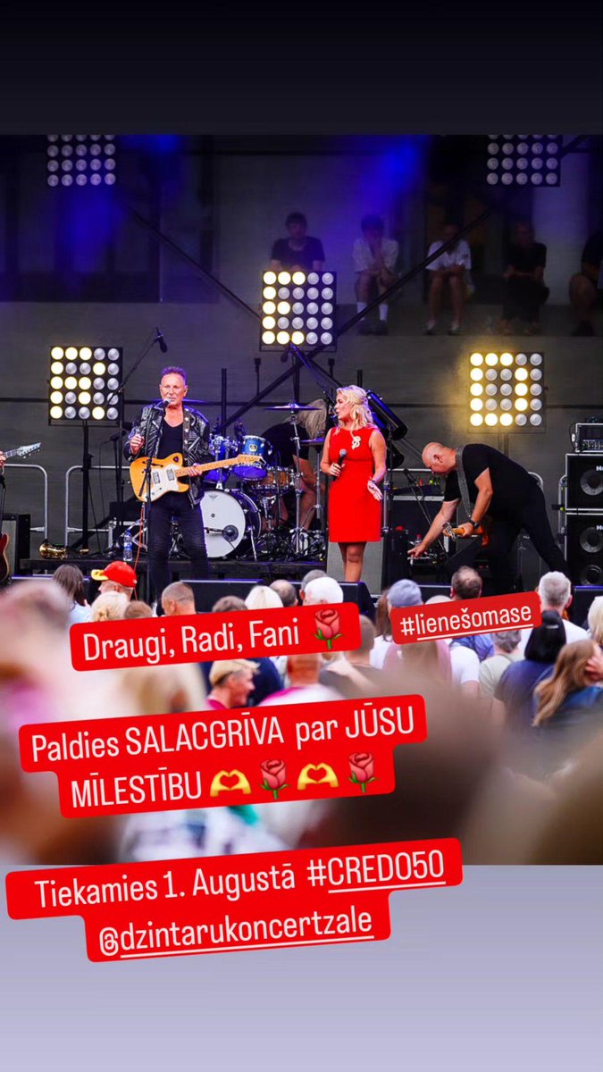 lienesomase's tweet photo. Draugi, Radi, Fani 🌹🌹🌹🌹🌹🌹🌹

Paldies SALACGRĪVA  par JŪSU MĪLESTĪBU 🫶🌹🫶🌹

   Tiekamies 1. Augustā  #CREDO50  Jubilejas  

          Lielkoncertā Dzintaru koncertzāle  @koncertzale 

Biļetes:  

https://t.co/Ux0HqgVZx8 https://t.co/mnBpO6vGEu
