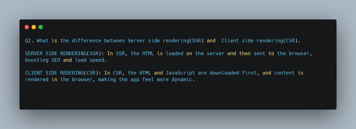 ADHIRAJ47887184's tweet image. SSR vs CSR

#FrontendLearning