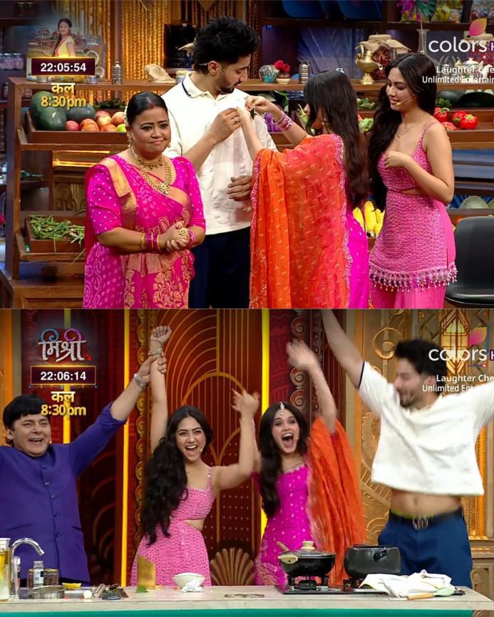 fainat_janni's tweet photo. Aayeee Hayeeeeeeee:) They Got Star!! 
.
#FaisalShaikh #JannatZubair #FaiNat #LaughterChef https://t.co/DiKt5oVq8N
