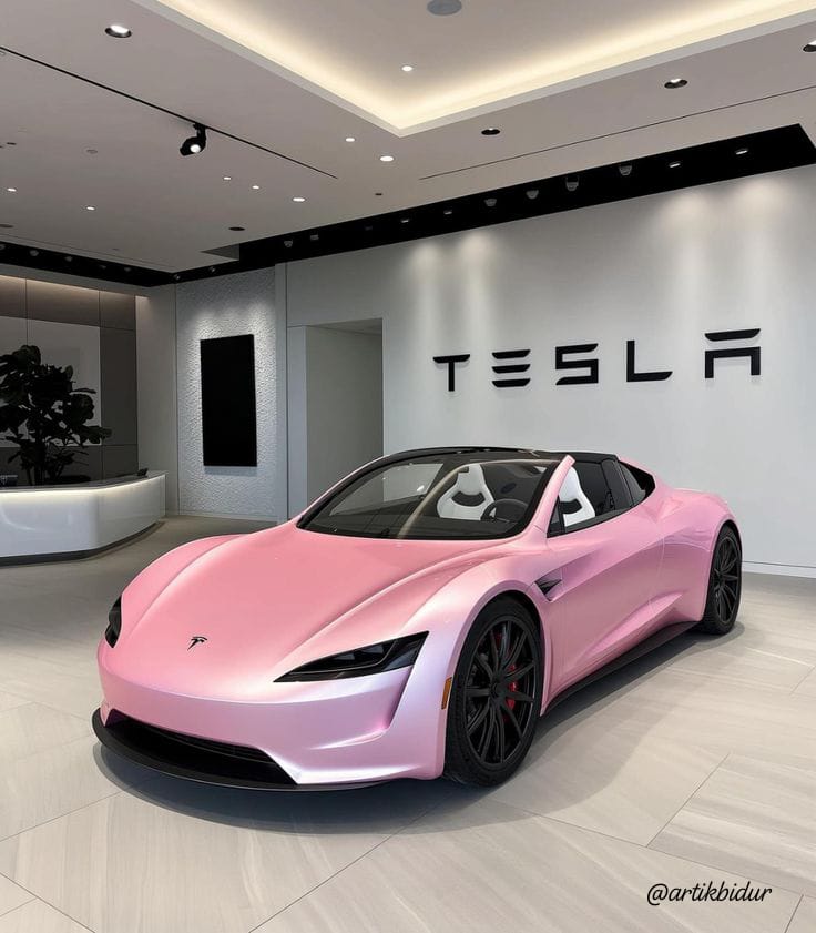 Pink tesla 🩷