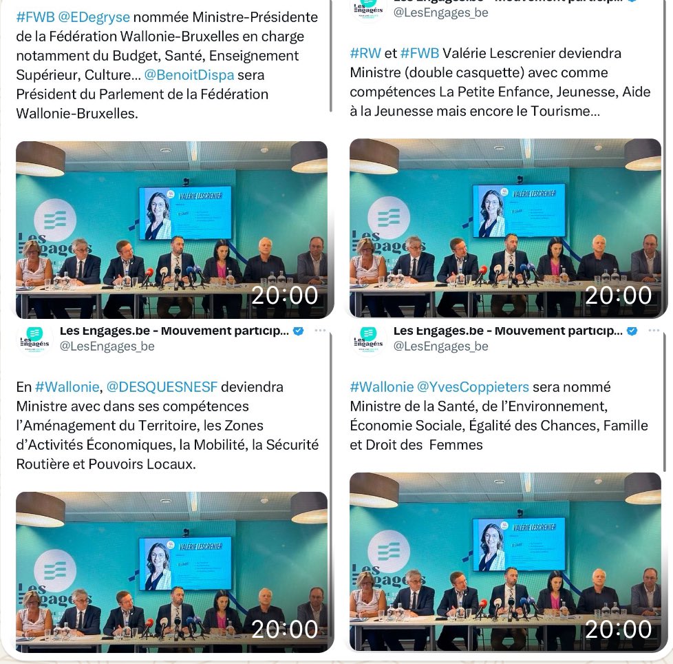 La preuve par ces prints originaux (désormais effacés)  de la gaffe constitutionnelle et de l'oubli d'une "présence équilibrée de femmes et d'hommes au sein du Gouvernement de la Communauté française". La #Santé était bien prévue pour Yves Coppieters T'Wallant en Wallonie et pour