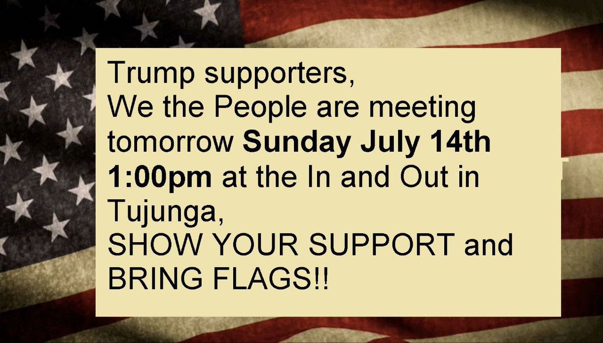 Bentelligent76's tweet photo. #SoCAL EMERGENCY #TRUMPRally s
JULY 14 Sun
#TRUMPWasSHOT!

#HUNTINGTONBEACH
325 #PacificCoastHighway 92648
#PCH
 
#LOSANGELES
6225 #FoothillBlvd 91042

#THOUSANDOAKS
Lynn Road OVERPASS 91360

Bring #AmericanFlags &amp; #TrumpGear

#MAGA
#BLACKS4TRUMP
#FUCKANTIFA
#THEYMISSED

🙏#Share https://t.co/HC0yFO09Zk