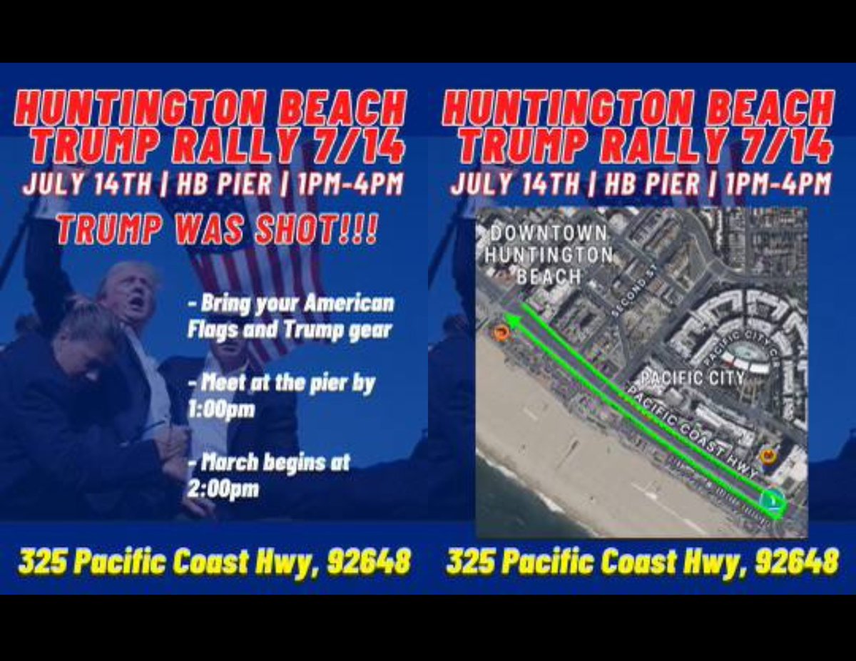 Bentelligent76's tweet photo. #SoCAL EMERGENCY #TRUMPRally s
JULY 14 Sun
#TRUMPWasSHOT!

#HUNTINGTONBEACH
325 #PacificCoastHighway 92648
#PCH
 
#LOSANGELES
6225 #FoothillBlvd 91042

#THOUSANDOAKS
Lynn Road OVERPASS 91360

Bring #AmericanFlags &amp; #TrumpGear

#MAGA
#BLACKS4TRUMP
#FUCKANTIFA
#THEYMISSED

🙏#Share https://t.co/HC0yFO09Zk