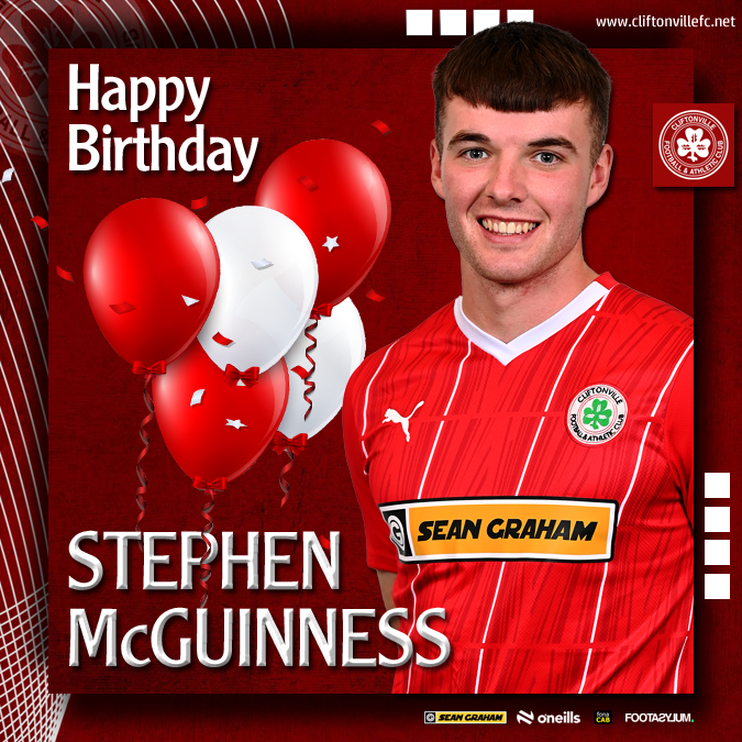 cliftonvillefc's tweet photo. 🎂 Happy Birthday to Stephen McGuinness, who is 2️⃣1️⃣ today! 🎁🎈 https://t.co/ONDcyD51kY