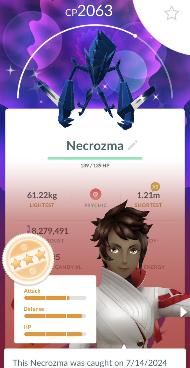 barbislife's tweet photo. LET’S GO!!! Shiny Necrozma 🤩✨

#pokemongofest2024 
#pokemongo https://t.co/pONCk1DoV3