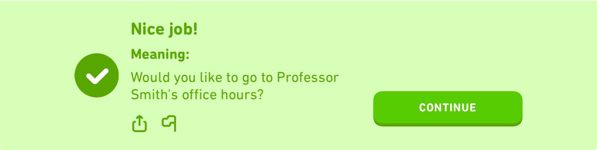 sallyshaw5's tweet photo. @duolingo - this makes no sense in English at all. Stop with the AI already! https://t.co/KE9WtvLIjE