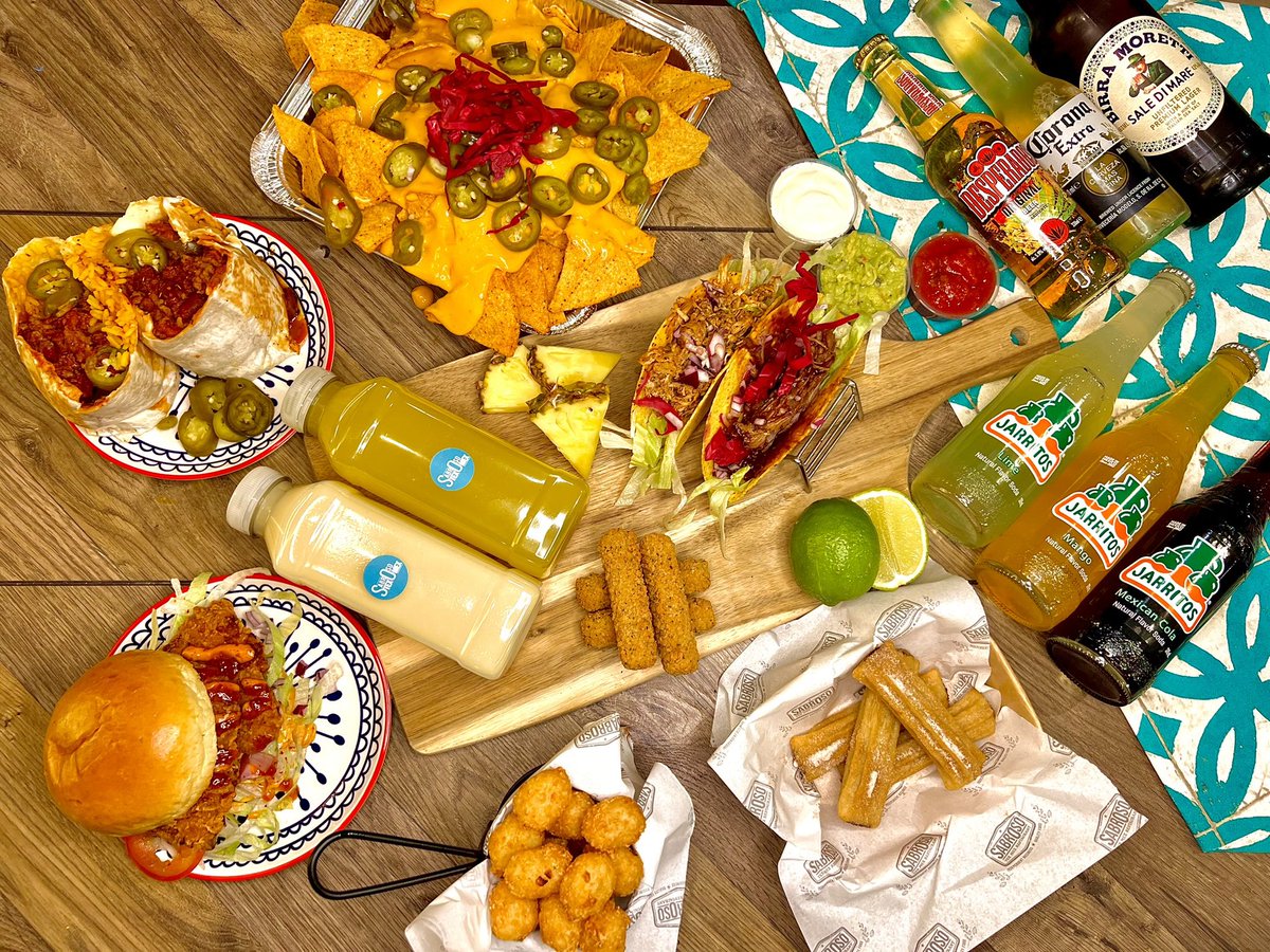 SabrosoTexMex's tweet photo. We’re open until 10PM this evening ⏱️⚽️🏆
For all of your late night tasty take-away treats, beers, cocktails, desserts &amp; more! 

Get your order going, before it comes home! 🏴󠁧󠁢󠁥󠁮󠁧󠁿
https://t.co/bUUPMCcLtQ
#ItsComingHome #euro2024 #EnglandSpain https://t.co/reUfXirU8d