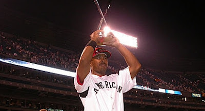 AngelsWin's tweet photo. THIS DATE IN #ANGELS HISTORY July 14th, (2003)

Garret Anderson wins the HR Derby at U.S. Cellular Field, outlasting St. Louis’ Albert Pujols in the final round. 

Anderson would go on to claim All-Star Game MVP honors joining Cal Ripken as the only players in All-Star history to capture each award.

From our Greatest Moments in @Angels History #42
https://t.co/EFn31IOlJC

If the Angels were to retroactively come up with a slogan for the 2003 season, it might have been “Come bask in the afterglow of 2002.”

As April rolled around, and pennants were hoisted up gold painted flagpoles, Angels fans were still drunk on World Series emotion. Only trouble was the players seemed to be, as well.

The team sleepwalked through April, May and June and arrived at July with a perfectly mediocre 40-40 record. But with fans flocking to Edison Field in record numbers (attendance would surpass 3 million for the first time ever in 2003), most of them wearing something bearing the words “2002 World Champions,” it was difficult to be too disappointed.

Heading into the All-Star break, however, the team finally seemed to recapture a little bit of the 2002 magic of which it was constantly reminded on the scoreboard in right field. They won nine of their first 12 games in July, including five straight before the break. Sure, they were still 8.5 games out of first, but it was better than the 12.5 deficit they faced when the month began.

And for two amazing days at Chicago’s U.S. Cellular Field, it was like October all over again. The Angels had three players selected to the American League squad: Garret Anderson, Troy Glaus and Brendan Donnelly, the latter of whom was in the midst of one of the best relief seasons in franchise history. He hit the break with a 0.38 ERA, having given up only two runs in 48 innings pitched.

On top of that, as American League champions the previous season, Mike Scioscia was the A.L. manager, bringing his entire coaching staff along with him. The Angels presence in Chicago was already assured, but this contingent seemed determined to be seen and heard.

The most improbable of events actually occurred first; in hindsight a harbinger of things to come. Garret Anderson, who hit 22 home runs in the first half of the season, beat out former teammate Jim Edmonds in the semifinals and then 23-year-old phenom Albert Pujols in the finals to win the Home Run Derby.

“I don’t look at myself as a home run hitter, but I know I’m capable of hitting the ball out of the park,” Anderson said. “It’s just another platform to go out and show America what I can do.”

The GA show wasn’t done, either. The next night, with the American League trailing, 5-1, in the sixth inning, Anderson smoked a two-run homer to right-center on Woody Williams’ first pitch to pull the A.L. within two runs.

Donnelly pitched a perfect top of the eighth to hold the N.L. lead at 6-4. In the bottom half, Anderson’s one-out double off the Dodgers Eric Gagne, his third hit of the night in four at-bats, started a three-run rally that was capped by Hank Blalock’s game-winning two-run home run.

The A.L. won, 7-6, Donnelly was the winning pitcher, Scioscia the winning manager and Anderson named the game’s MVP, his second trophy in as many nights.

It was an outstanding night and the perfect denouement to the championship season. But, of course, all good things must come to an end, and those two nights in Chicago were indeed the end of the afterglow. The Angels lost their first five games after the break and finished the season 77-85, in third place, 19 games behind the A’s.

For a couple of days, however, the defending champs looked every bit the part.

https://t.co/u4zuLGduVL