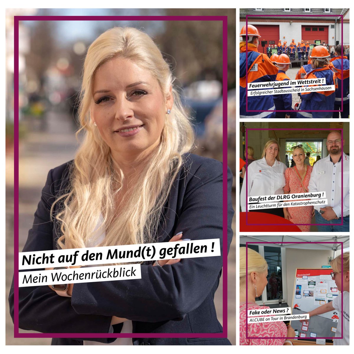 Nicht auf den Mund(t) 💋 gefallen – Mein Wochenrückblick mit folg Themen: Verabredungsfeste Partner gesucht, #Feuerwehrausschuss und Stadtjugendausscheid, Das TAZ geht an den Start, Meinung: Ein Leuchtturm des #Katastrophenschutzes, AI.CUBE on Tour, Mehr rb.gy/v2qg7o