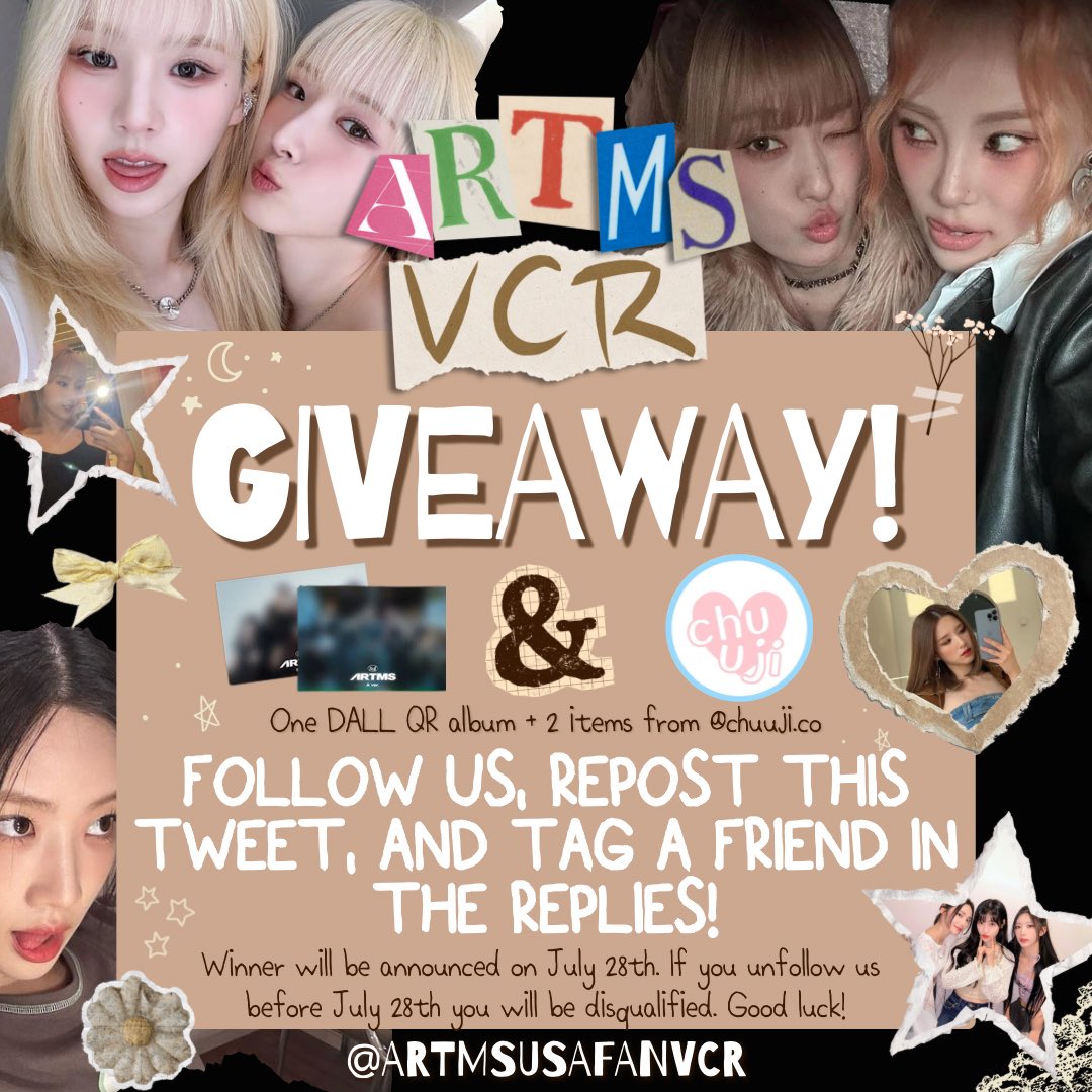 LOONAFanVCR's tweet photo. We’re hosting a giveaway! Follow us, repost this tweet, and tag a friend in the replies to be entered to win an ARTMS QR album and 2 items from @chuuji_co! Good luck💘
🏹🌙🪽 https://t.co/mxuJbsISvQ