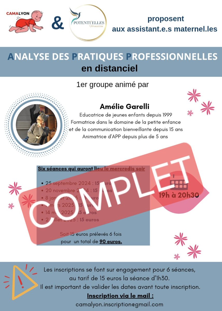 Camalyon3's tweet photo. 1er groupe d'Analyses des Pratiques Professionnelles : COMPLET.

Merci pour votre confiance 🙏 https://t.co/0gTP9CDjWq