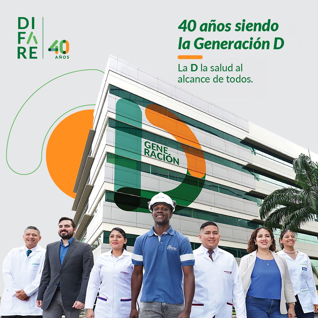 GrupoDIFARE's tweet photo. La salud, nuestro propósito.
Somos orgullosamente la Generación D. Gracias a quienes nos han acompañado y han sido parte del propósito que tenemos como la Generación D, la salud al alcance de todos. ¡Son 40 años y vamos por más!
#GeneraciónD #Difare40Años #GrupoDIFARE #PielGD https://t.co/FeQnqmlNCc