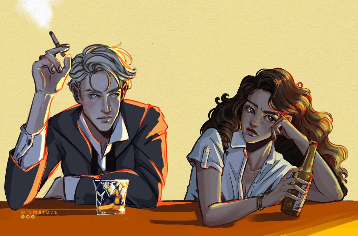 They meet again… at a muggle pub of all places.

#dramione
