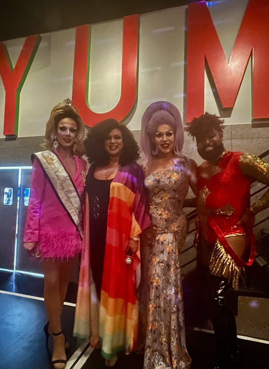 thedevinaross's tweet photo. The cast of The Barbra Seville at Yumbar last night! Princess Prozac, me, Barbra Seville and Alyx Inez Banks! https://t.co/zbevfbiwQg