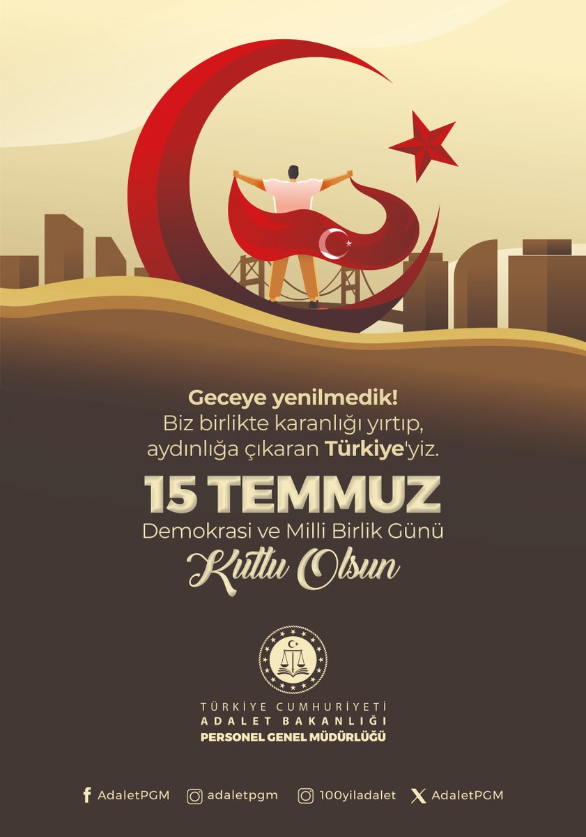 AdaletPGM's tweet photo. 15 Temmuz Demokrasi ve Milli Birlik Günü Kutlu Olsun https://t.co/stldbXBV9B