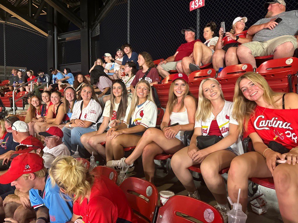 IL_Firecrackers's tweet photo. Team bonding at the St. Louis Cardinals vs. Chicago Cubs baseball game!🧨🧨🧨 https://t.co/s8IsQssk8n