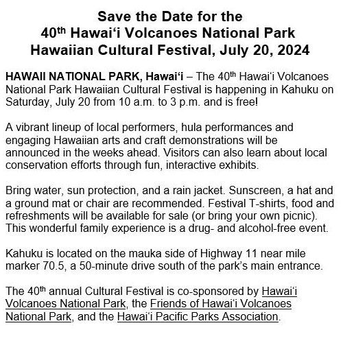 senjoydistrict2's tweet photo. The 40th Hawaiʻi Volcanoes National Park Hawaiian Cultural Festival is happening in Kahuku on Saturday, July 20 from 10 a.m. to 3 p.m. and is free! https://t.co/lPQBn6h3i4