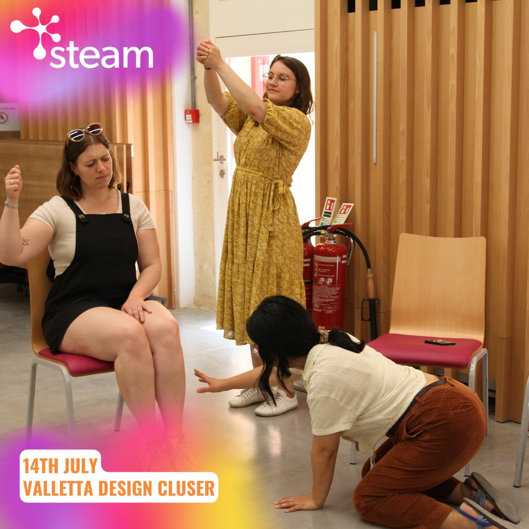 steam_school's tweet photo. Day 2 of the #STEAMSummerSchool at the Valletta Design Cluster🌟
Participants developed performance  skills in #creative workshops led by our amazing tutors🎤
A lunchtime swim refreshed them for a dress rehearsal, gearing up for tonight’s #OpenMicNight at Down the Rabbit Hole🌞 https://t.co/Vh7JRIIBDN