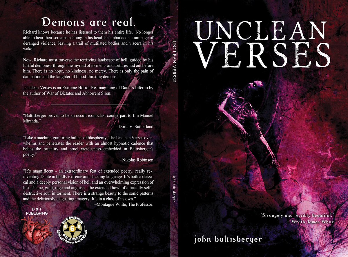 D&T Publishing - proudly female owned (@dandtpublishing) on Twitter photo Take a trip through Hell with <a href="/kaijupoet/">(((John Baltisberger))) is becoming radicalized.</a> Unclean Verses is available now.
mybook.to/Uncleanverses Take a trip through Hell with <a href="/kaijupoet/">(((John Baltisberger))) is becoming radicalized.</a> Unclean Verses is available now.
mybook.to/Uncleanverses