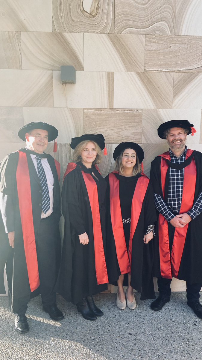 Me at my July ceremony graduation, and my supervisors; Peter (<a href="/pete_crisp/">Peter Crisp</a>), Emma (<a href="/EmmaOmics/">Emma Mace</a>), and David (<a href="/SorgGuy/">David Jordan</a>), thank you for your wonderful continuous support. It was absolutely my honor to stand beside you for the ceremony picture and I was so blessed to work with you.