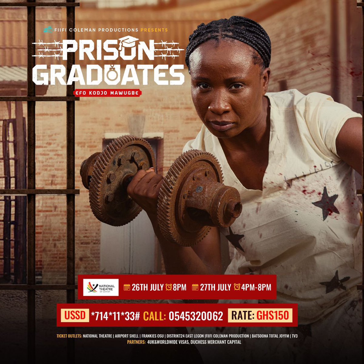 Simply_miles8's tweet photo. Reformed Prisoners Recruiting New Church Members 

Prison Graduates – 🤯  Freedom Mishandled = DANGEROUS ☢️  Don't miss the laughs and twists! Showing on 🗓26th - 27th July, 2024 📍 @nationaltheatregh  🎫 

For tickets, *714*11*33# ☎️ 054 532 0062  #fiificolemanproduction https://t.co/CBgjQdLtnt