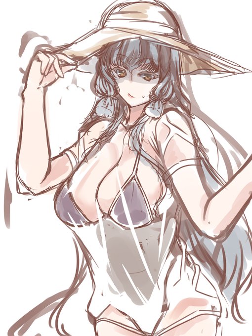 Д◎) よる叢雲 玉藻ランサー水着姿の透け表現がいいから…
「で、なんでわたしに着せてんのよ(タメイキ」 