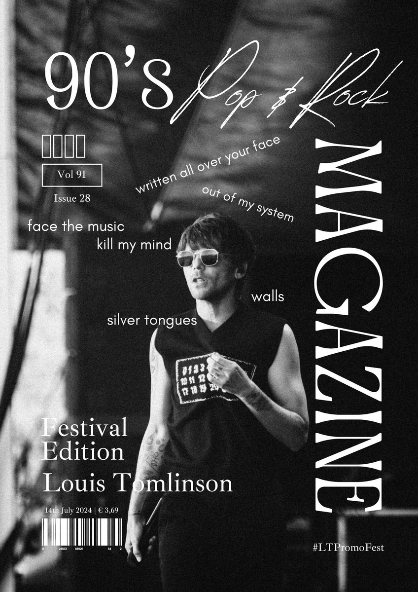 LittleMissHDIGH's tweet photo. My 2nd contribution for the #LTPromoFest
What a nice idea to show all our love and appreciation for @Louis_Tomlinson @LTHQOfficial
Thank you @pixelshopped for initiating it!
#magazine #cover #blackandwhitephoto
#90ies #Pop #Rock
Photo: Joshua Halling https://t.co/79lygM1QKk