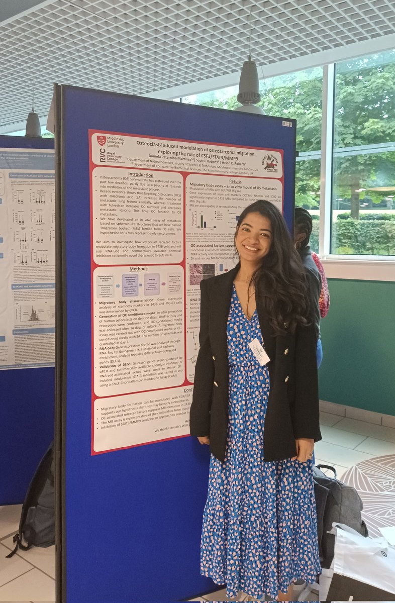 Daniela (@danielapm08) on Twitter photo Had a great time attending #CABS2024 for the first time & presenting my funded research on osteosarcoma metastasis to a new audience. Thank you to all who stopped by!
<a href="/chiefchemopony/">Willberry Wonder Pony</a> <a href="/DrScottJRoberts/">Dr Scott Roberts</a> <a href="/roberts_helen1/">Dr Helen Roberts</a> <a href="/MiddlesexUni/">Middlesex University</a> Had a great time attending #CABS2024 for the first time & presenting my funded research on osteosarcoma metastasis to a new audience. Thank you to all who stopped by!
<a href="/chiefchemopony/">Willberry Wonder Pony</a> <a href="/DrScottJRoberts/">Dr Scott Roberts</a> <a href="/roberts_helen1/">Dr Helen Roberts</a> <a href="/MiddlesexUni/">Middlesex University</a>